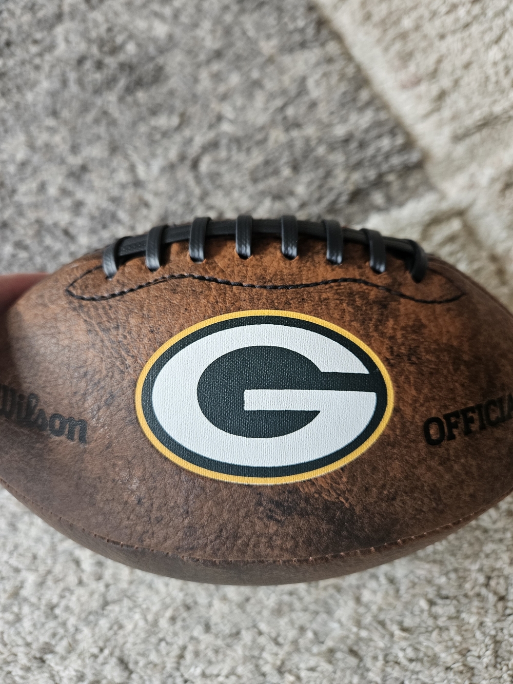 Wilson Green Bay Packers Brown Leather Football - Team Logo